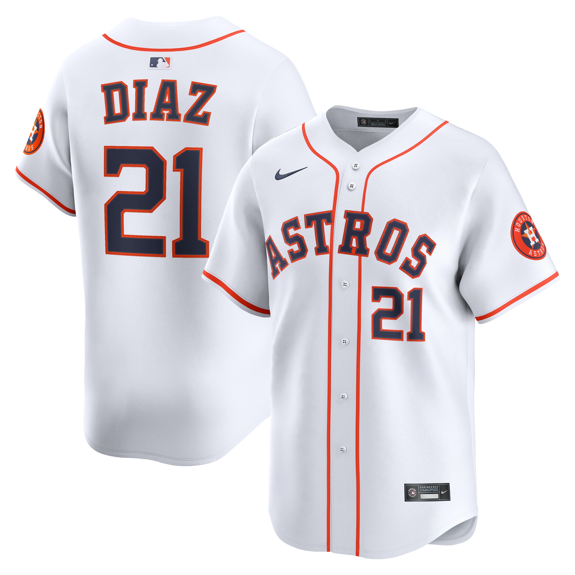 Yainer Diaz Houston Astros Home Limited Player Jersey - White
