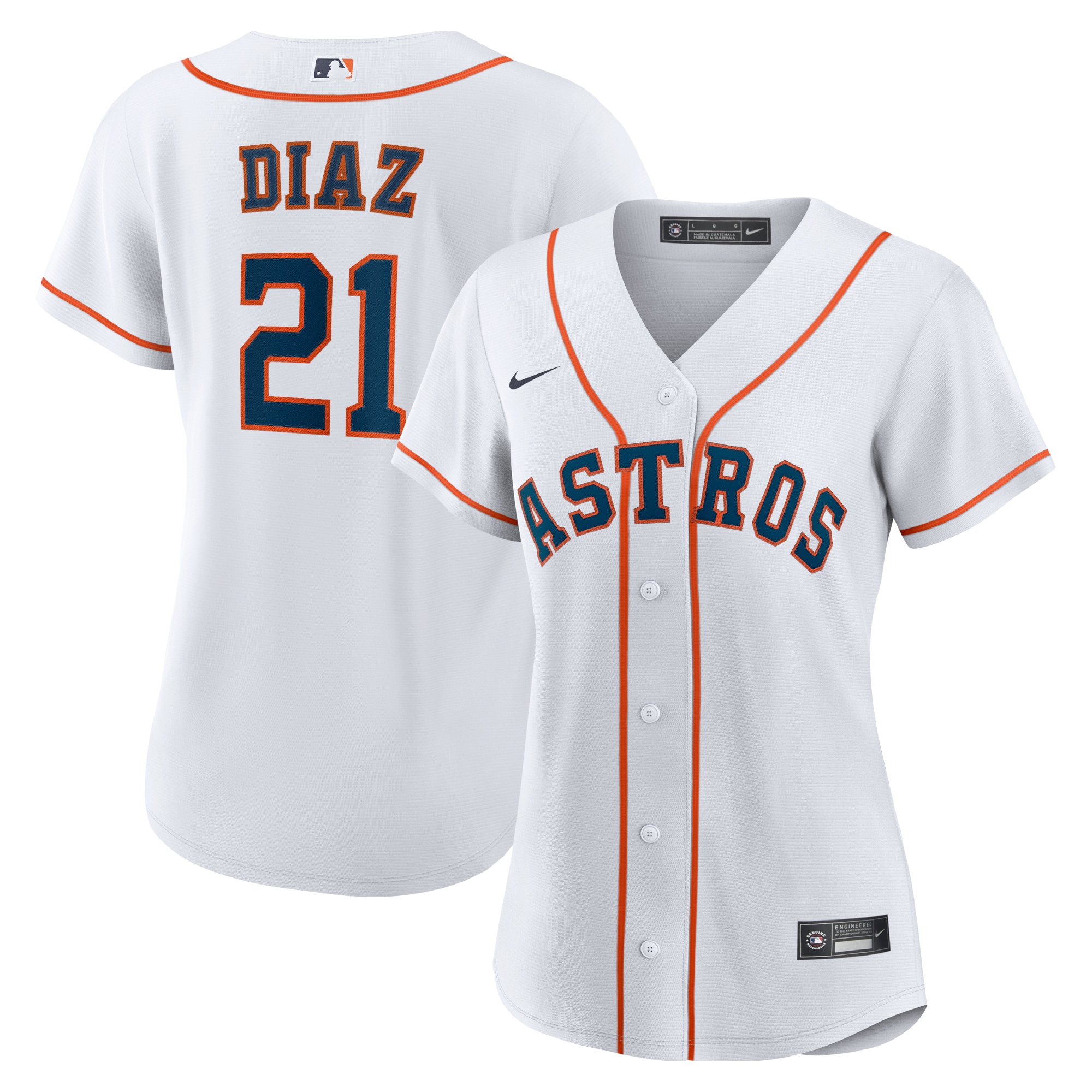 Yainer Diaz Houston Astros Women's Home Jersey - White