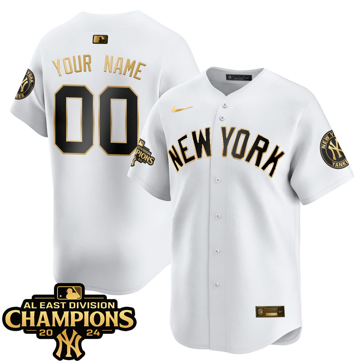 Alternative view of Yankees Black Custom Jersey - Nike - AL East Champs