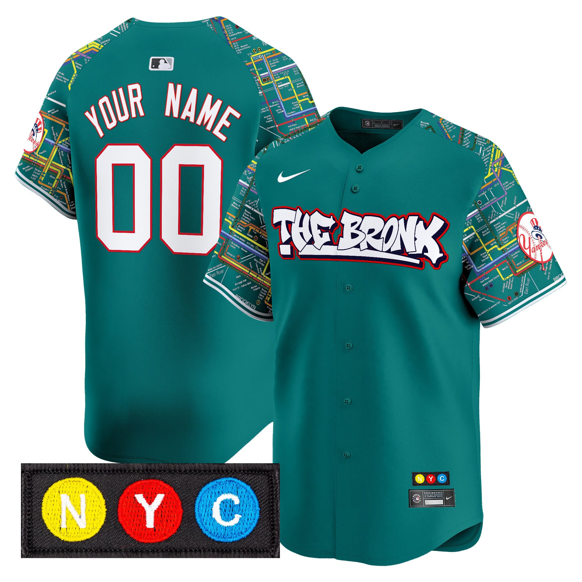 Alternative view of Yankees Bronx Subway Jersey - Nike Yankees Bronx Jersey - Subway