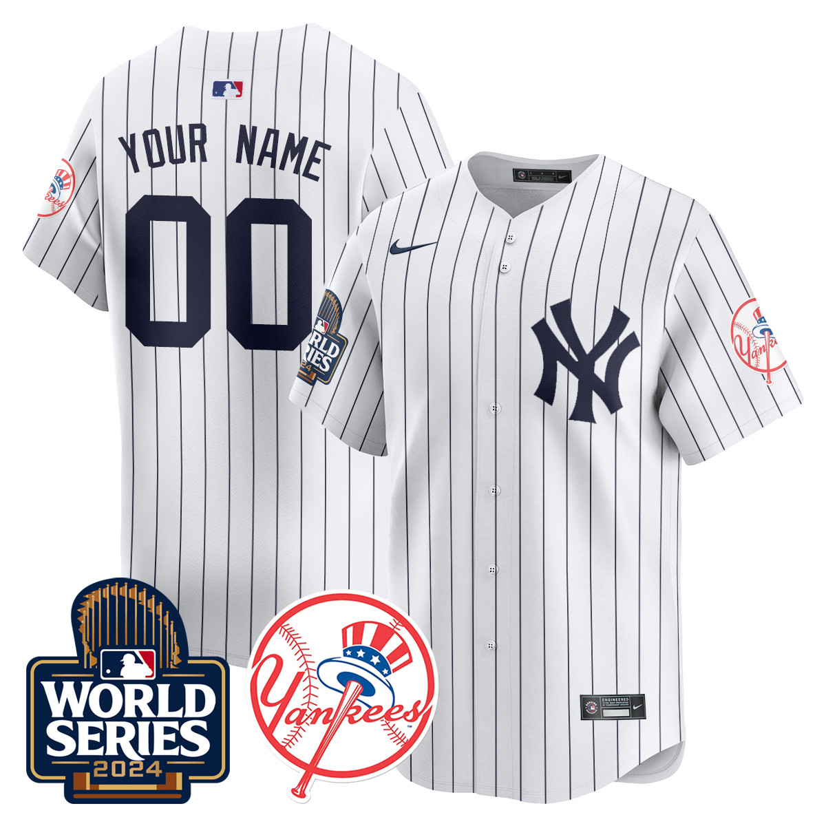 Alternative view of Yankees Gray Custom Jersey - Nike - World Series 2024