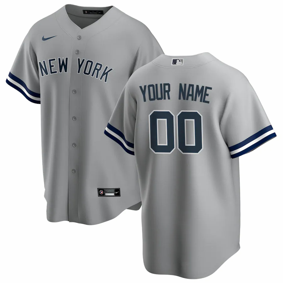 Yankees Gray Custom Jersey nike - Yankees Gray Custom Jersey - Nike