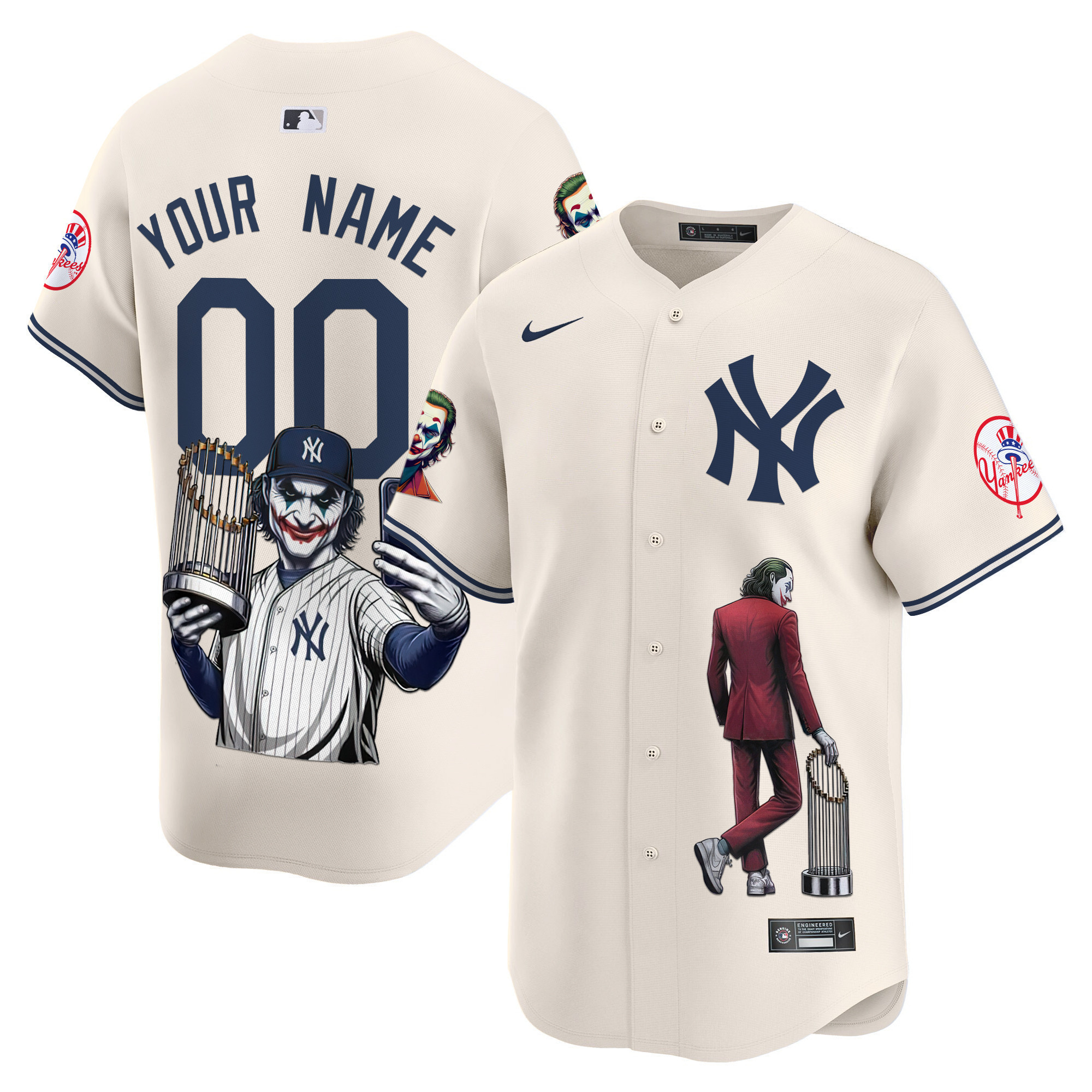 Yankees Joker Custom Jersey - Nike - Off White