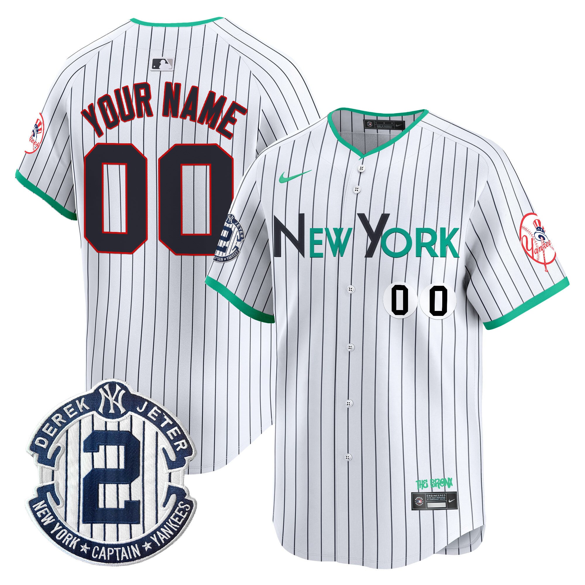 Alternative view of Yankees Navy Green Jersey - Nike Yankees Navy Alternate Jersey