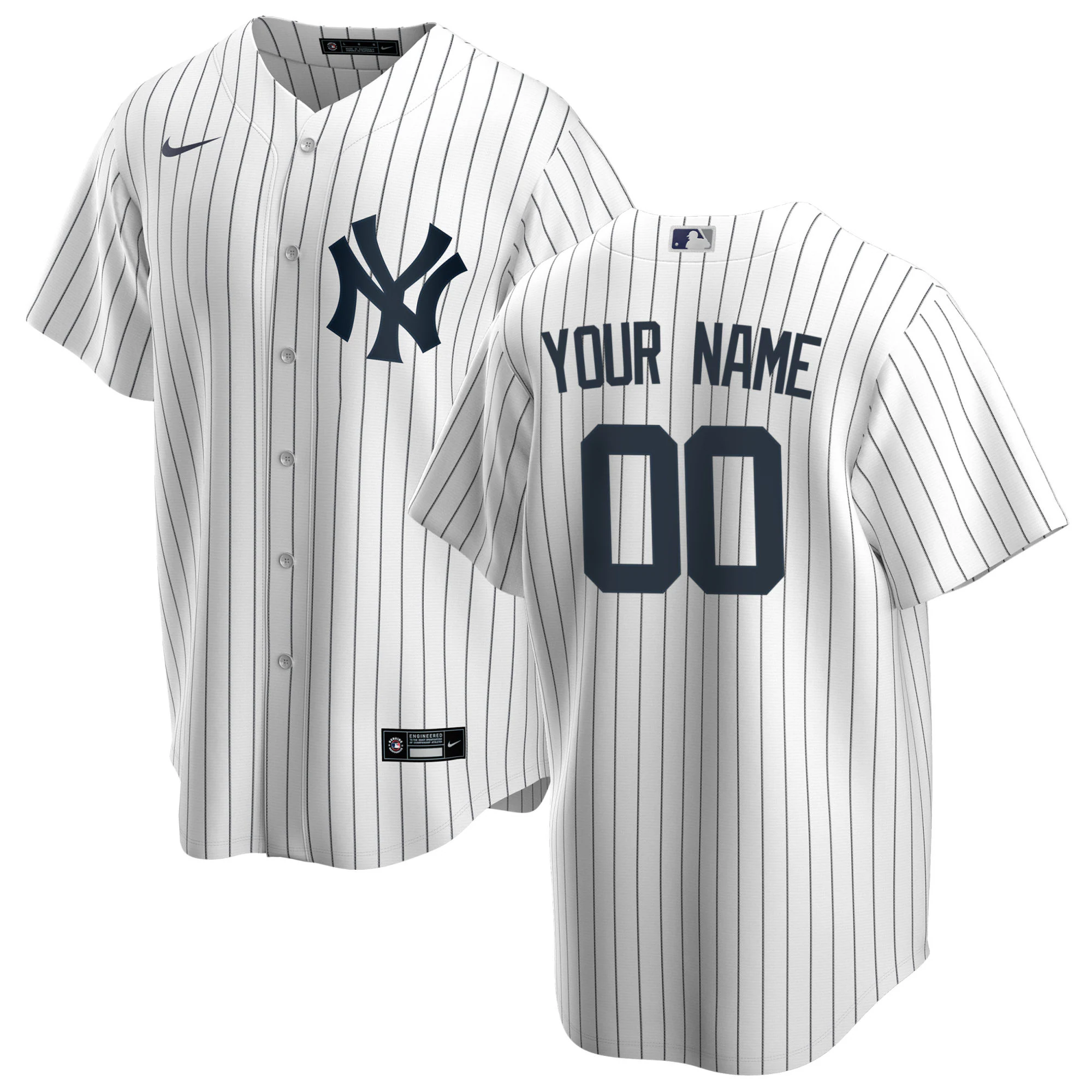 Alternative view of Yankees Pinstripe Custom Jersey nike - Nike Yankees Pinstripe Custom