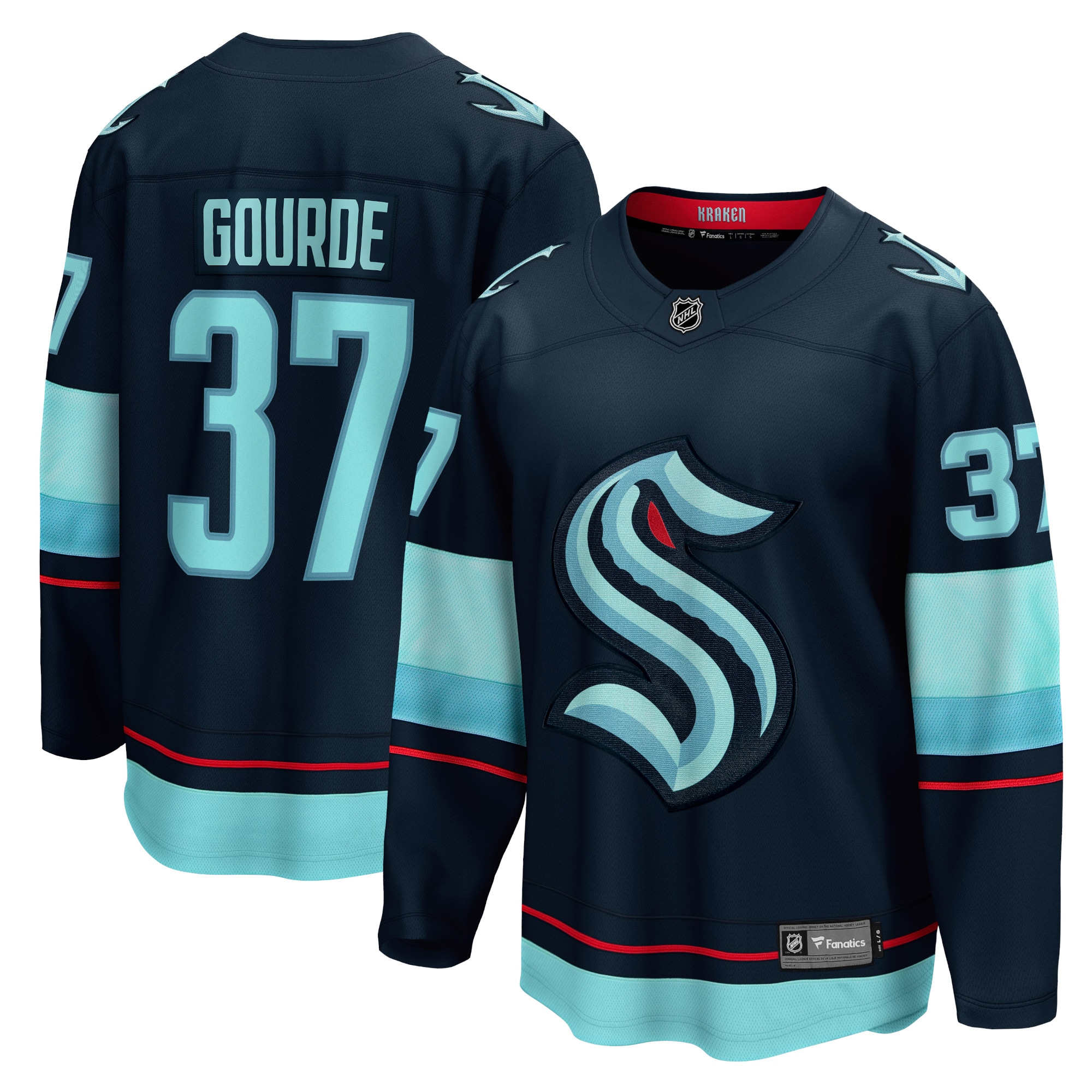 Yanni Gourde Seattle Kraken Fanatics Home Breakaway Player Jersey - Deep Sea Blue