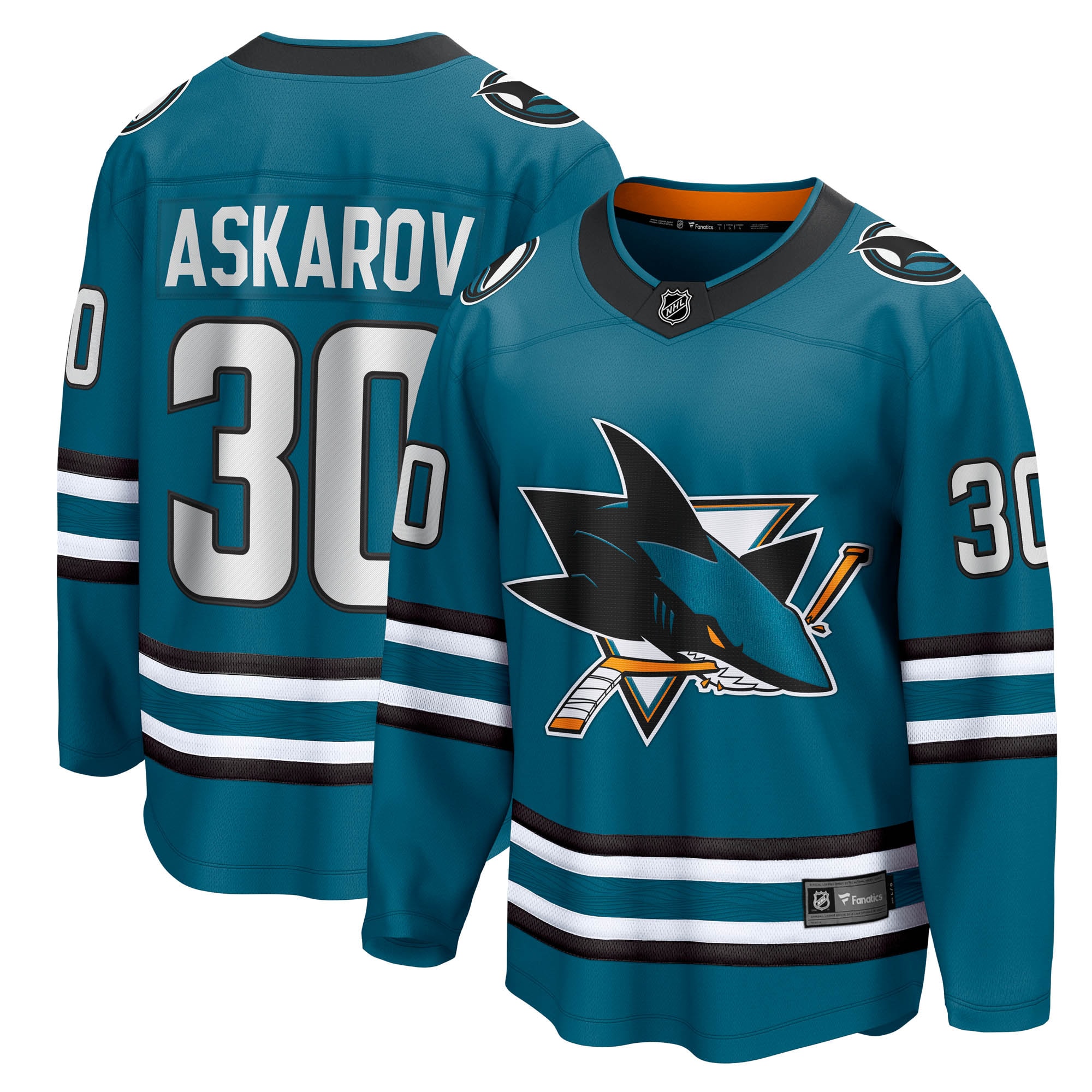 Yaroslav Askarov San Jose Sharks Fanatics Home Breakaway Jersey - Teal