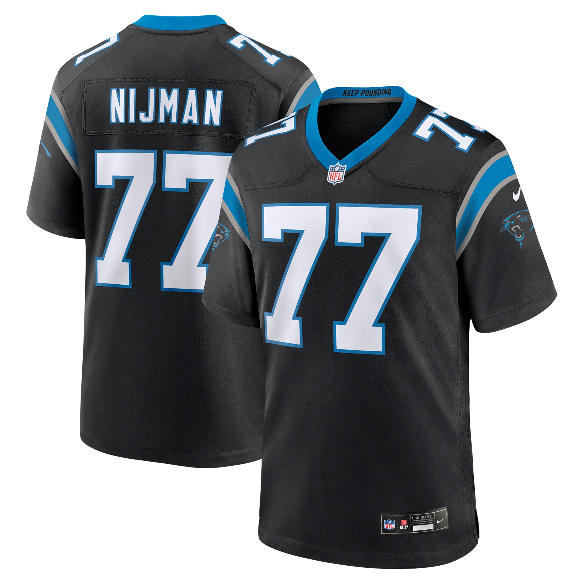 Yosh Nijman Carolina Panthers Game Jersey - Black