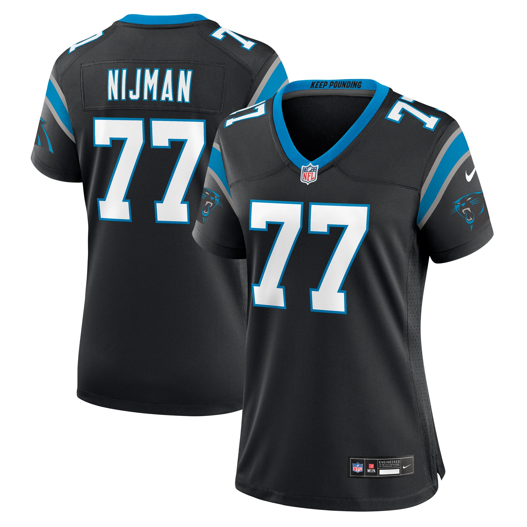 Yosh Nijman Carolina Panthers Women's Game Jersey - Black