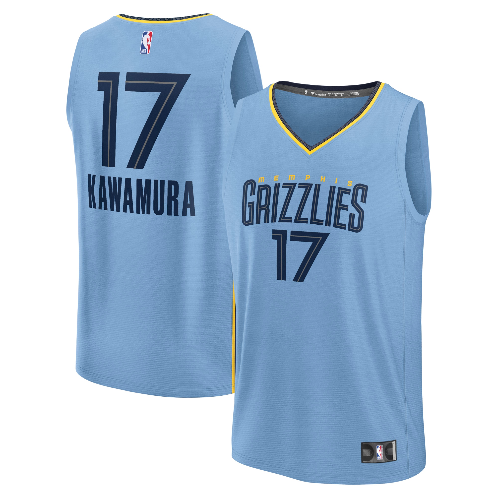 Yuki Kawamura Memphis Grizzlies Fanatics Fast Break Player Jersey - Statement Edition - Light Blue