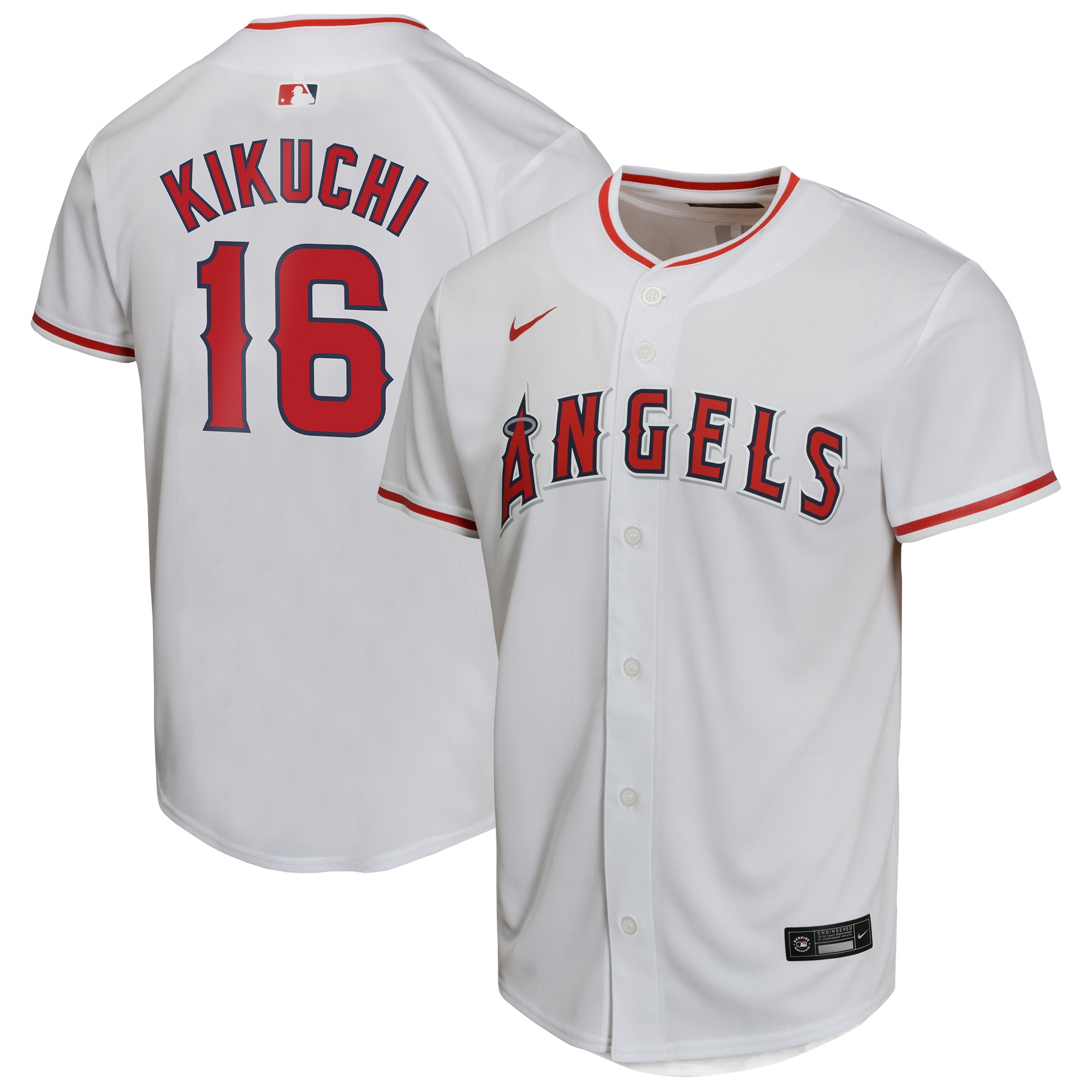 Yusei Kikuchi Los Angeles Angels Youth Home Game Player Jersey - White
