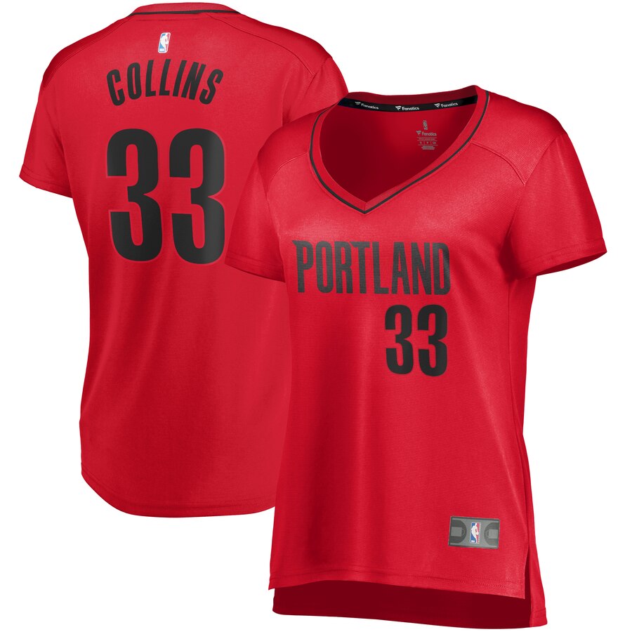 Zach Collins Portland Trail Blazers Fanatics Branded Women's Fast Break Player Jersey - Statement Edition - Red