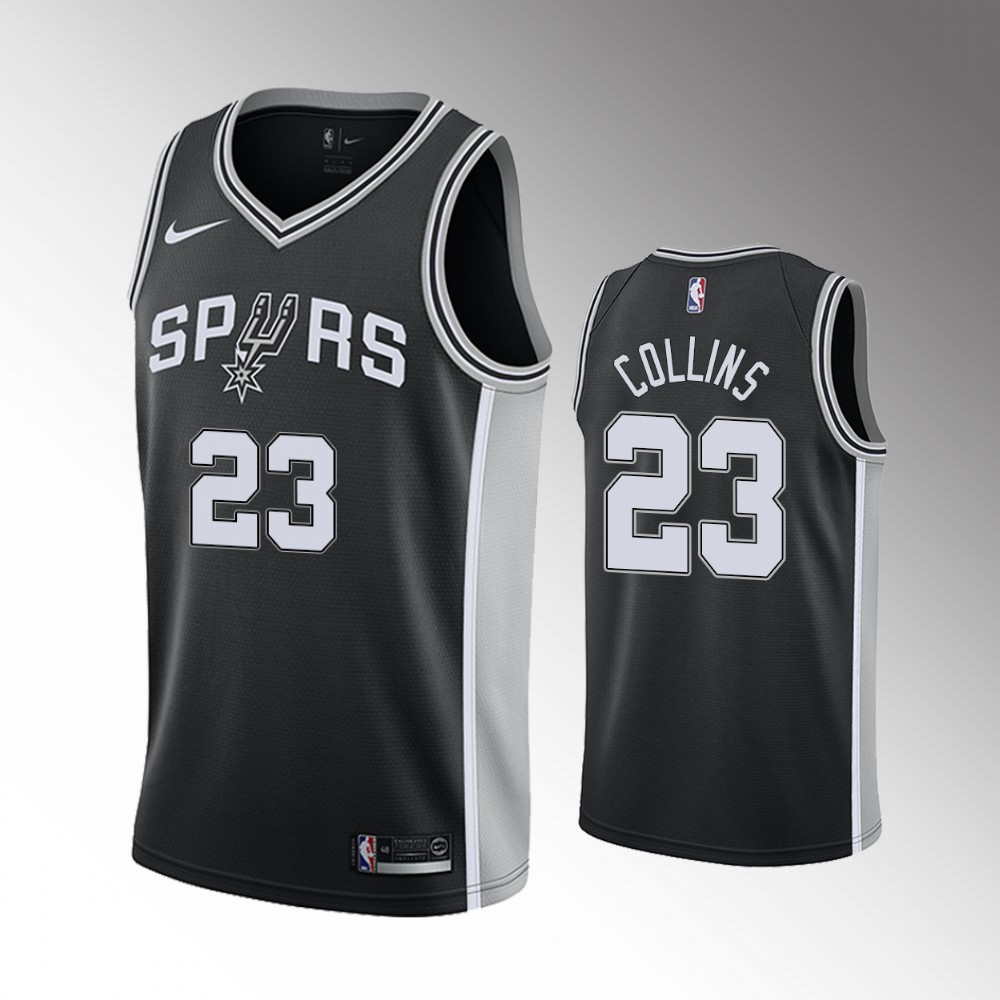 Zach Collins San Antonio Spurs 2021 Icon Edition Gray 2021 Trade Jersey