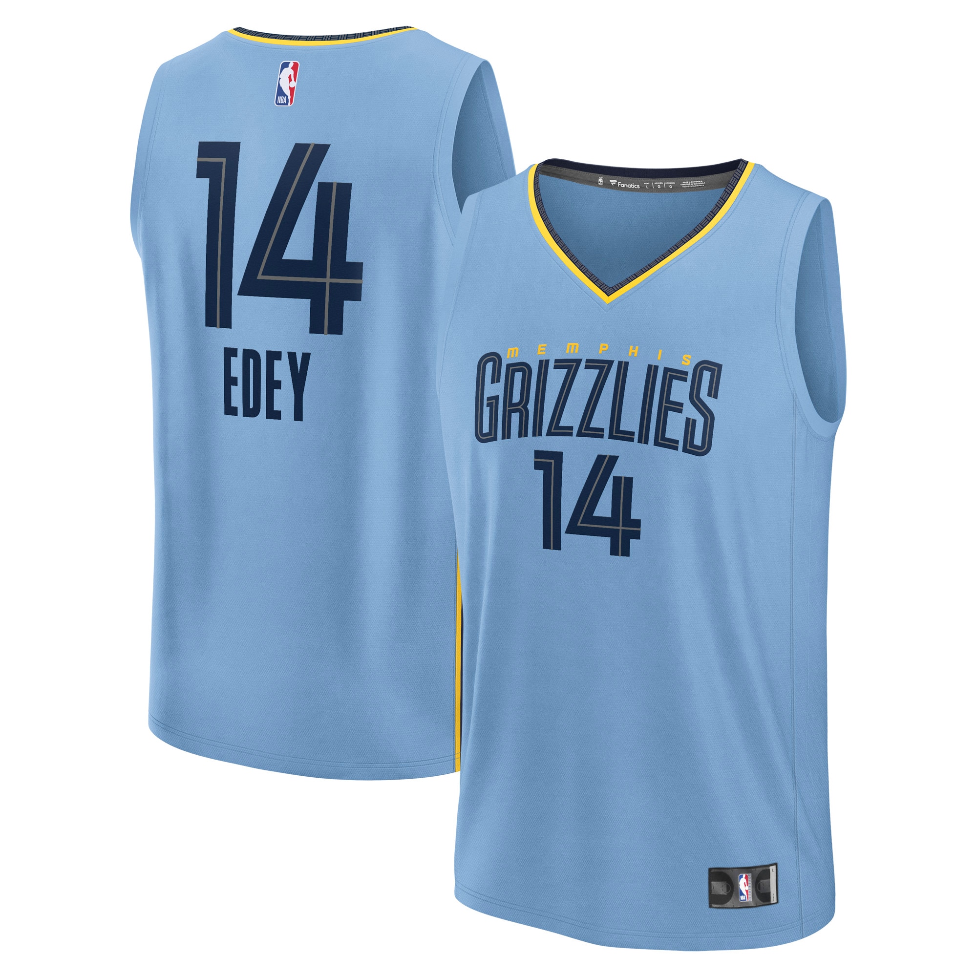 Zach Edey Memphis Grizzlies Fanatics Fast Break Player Jersey - Statement Edition - Light Blue