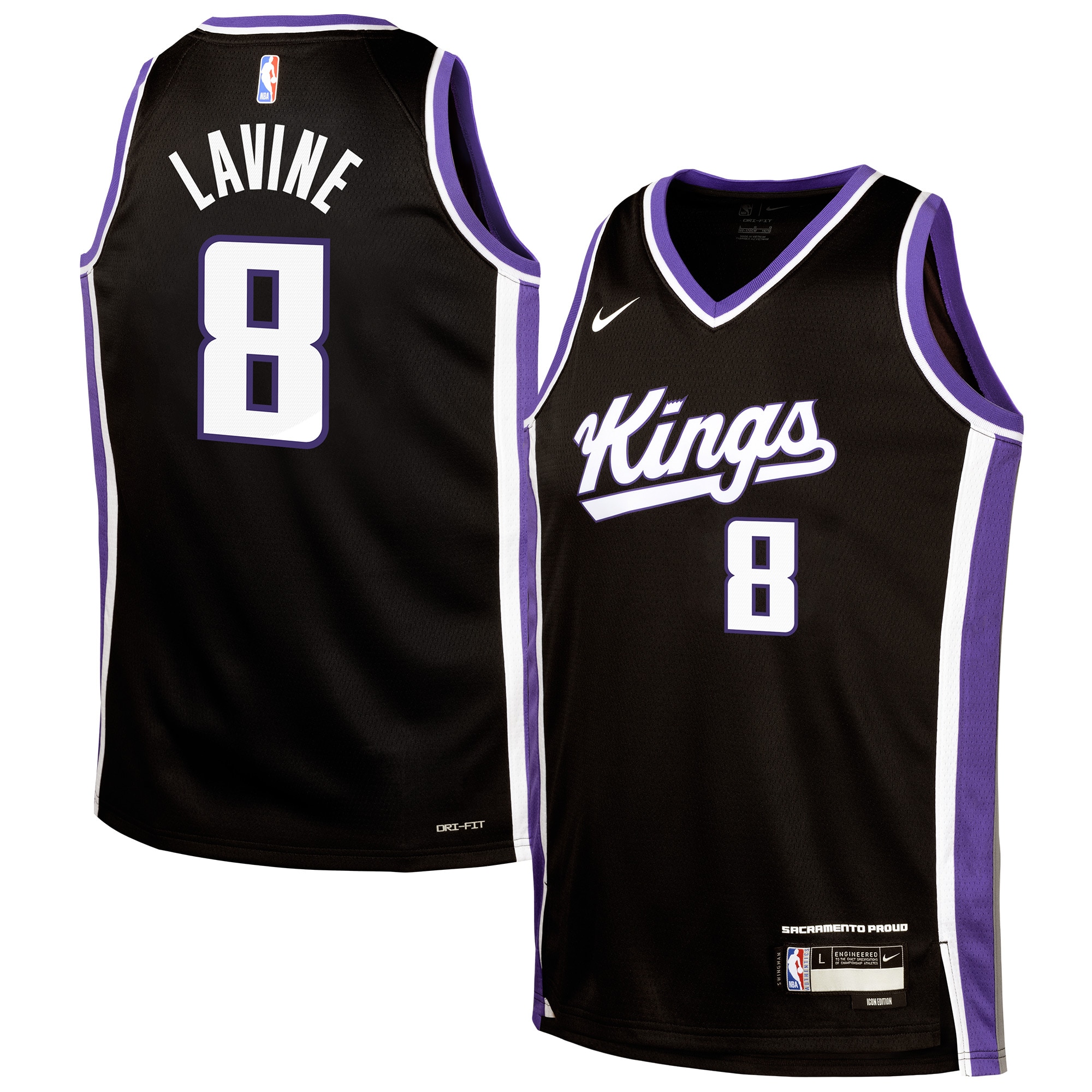 Zach LaVine Sacramento Kings Youth Swingman Jersey - Icon Edition - Black