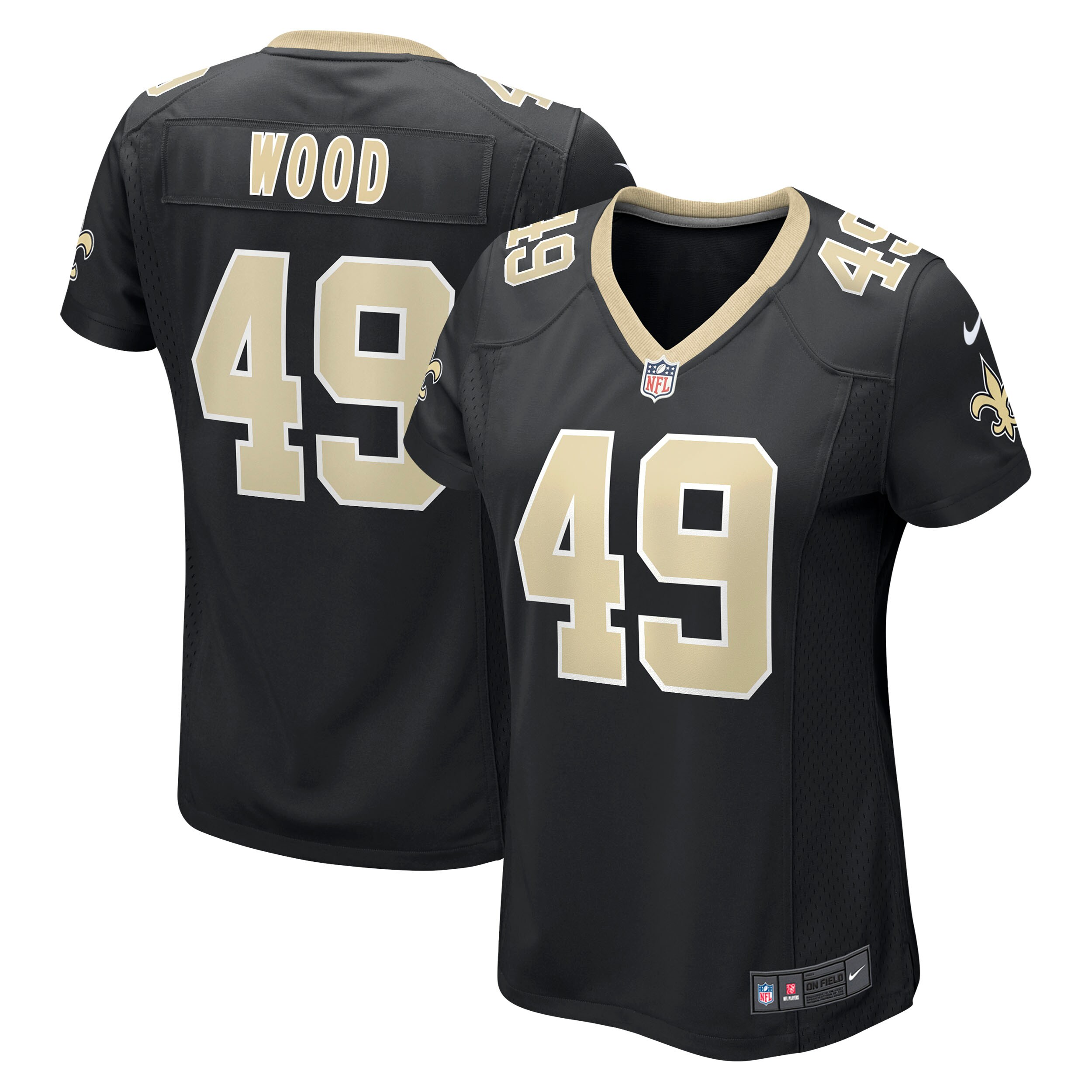 Zach Wood New Orleans Saints Women's Game Jersey - Black