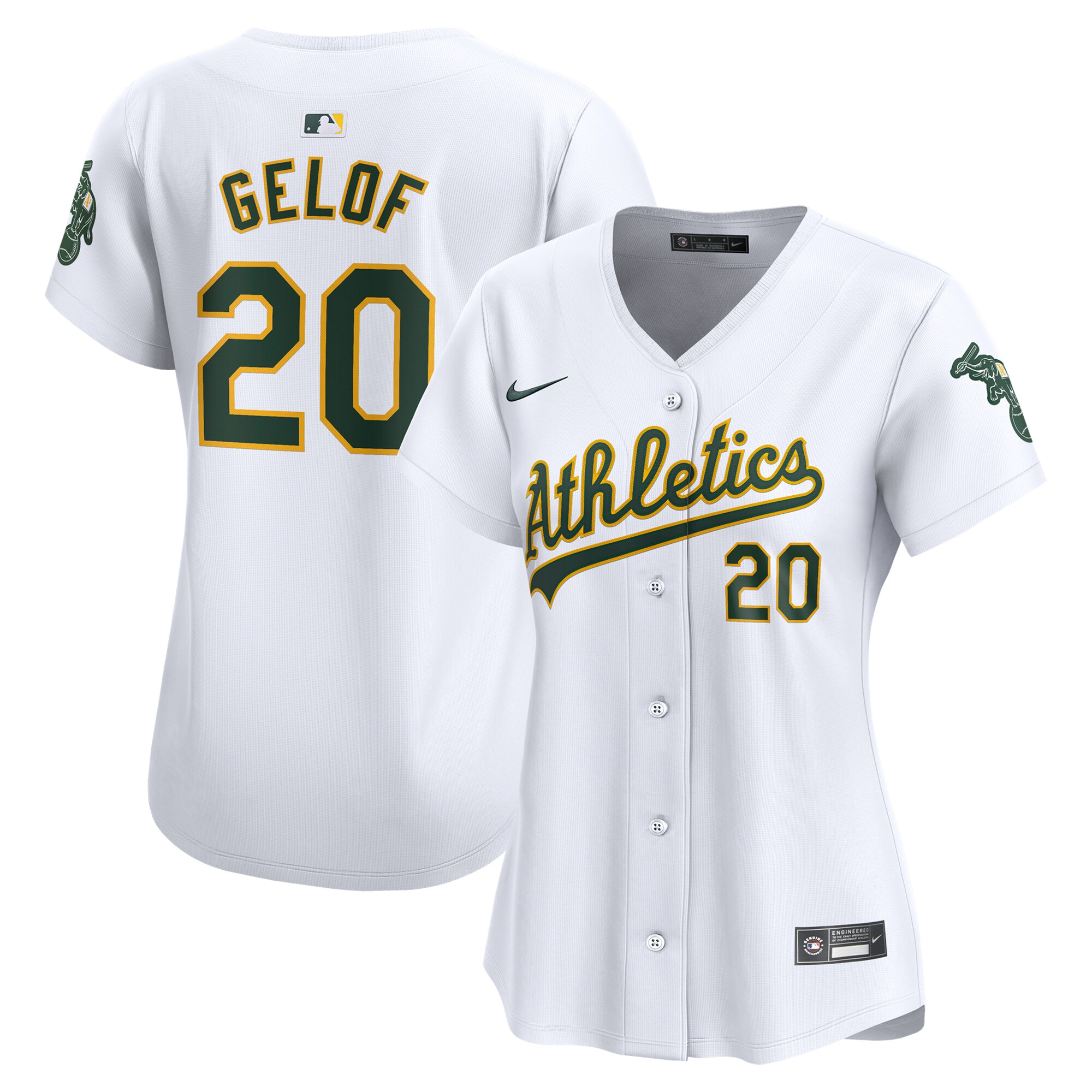 Zack Gelof Athletics Women's Home Limited Player Jersey – White