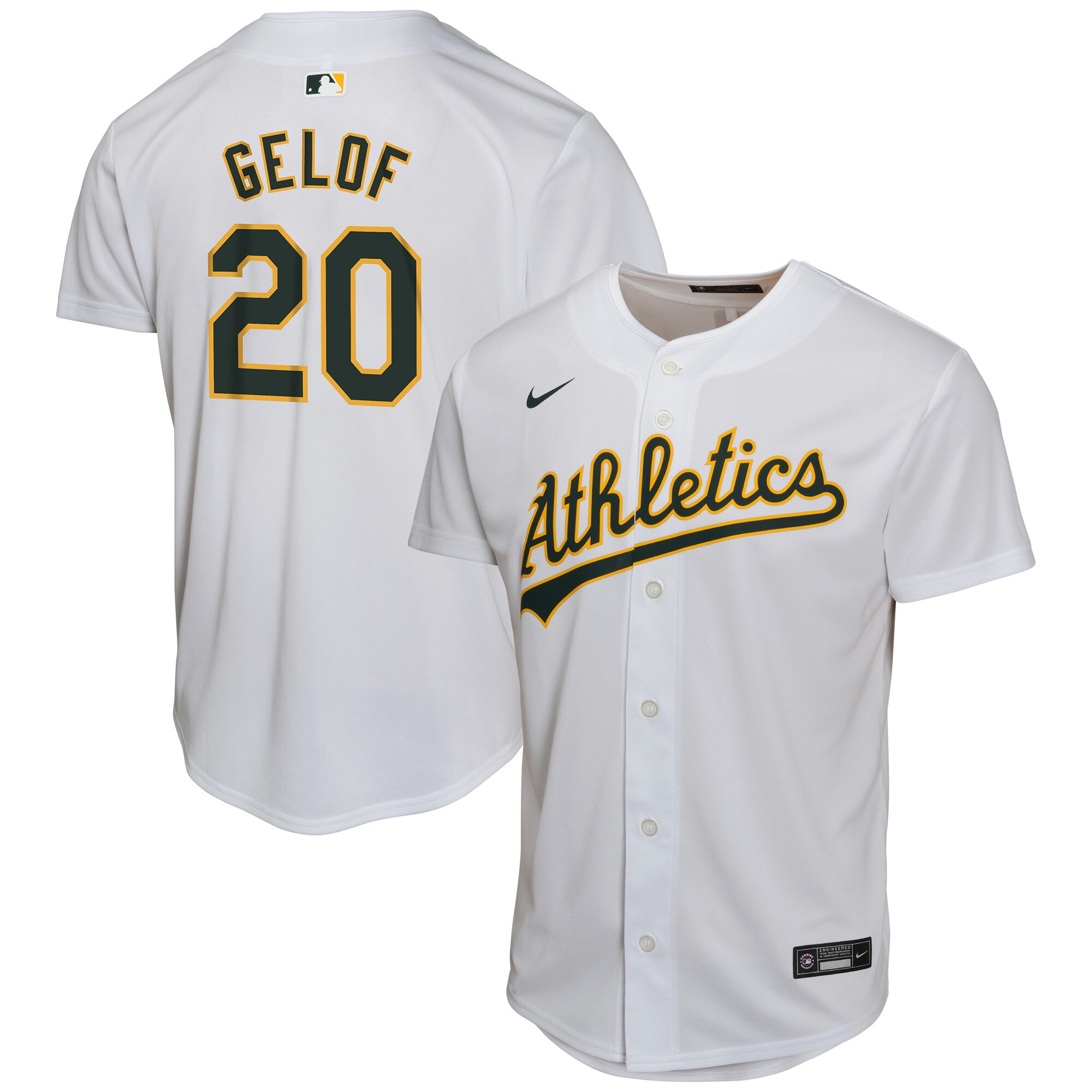 Zack Gelof Athletics Youth Home Game Player Jersey - Gray