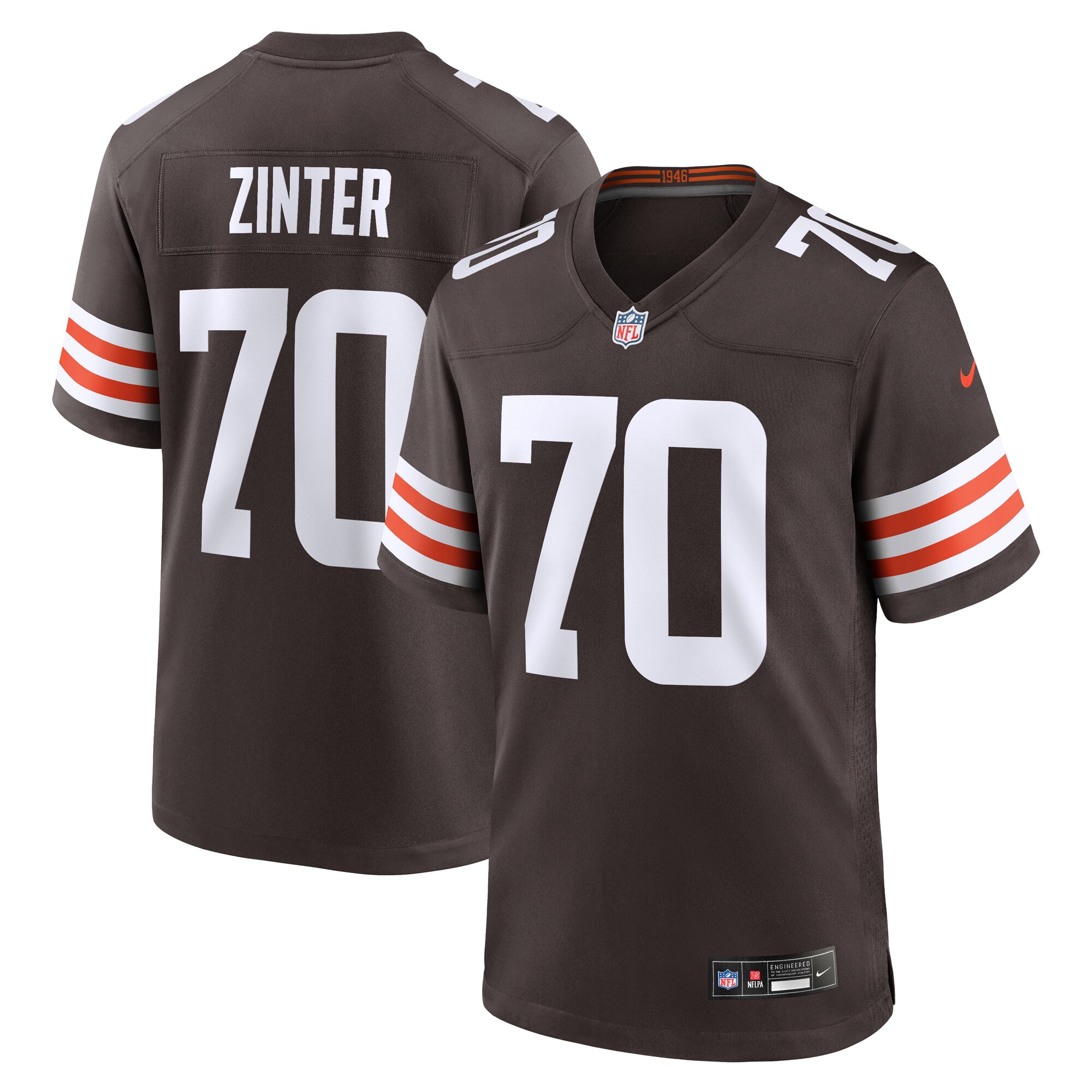 Zak Zinter Cleveland Browns Team Game Jersey - Brown