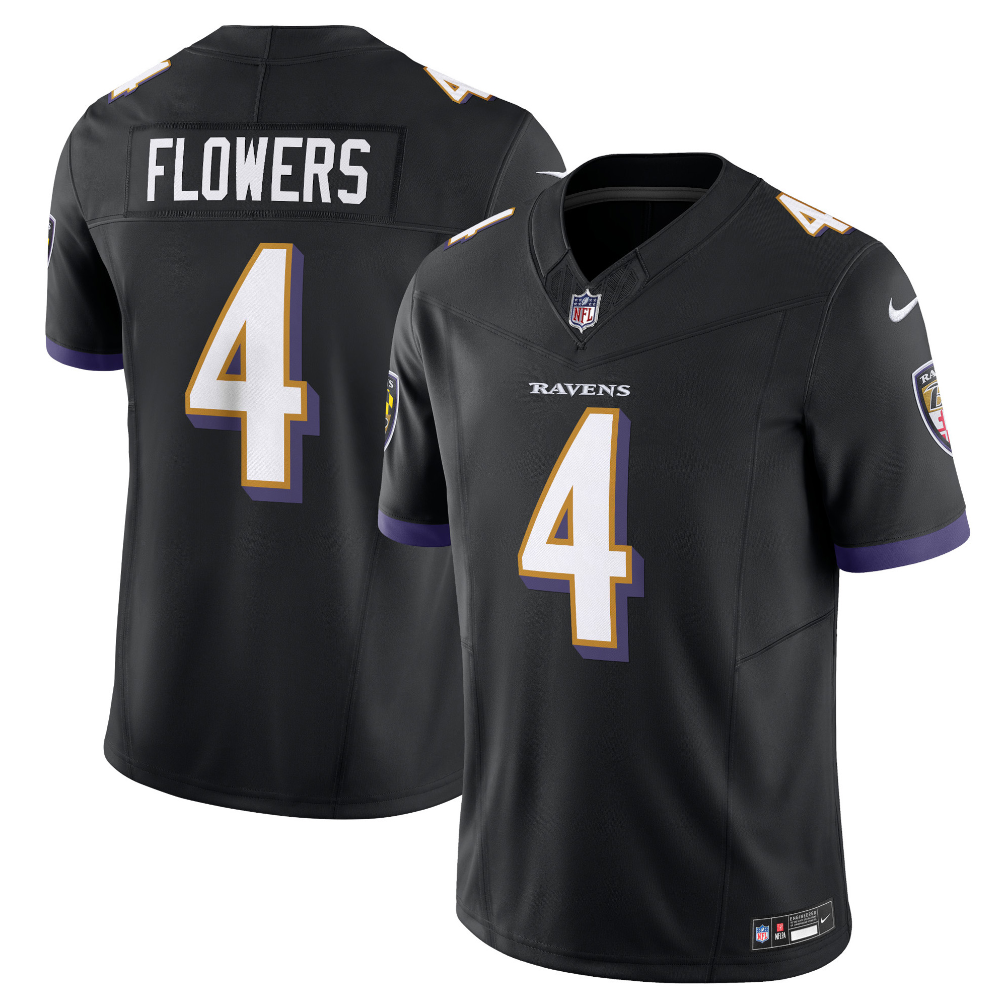 Zay Flowers Baltimore Ravens Alternate Vapor F.U.S.E. Limited Jersey