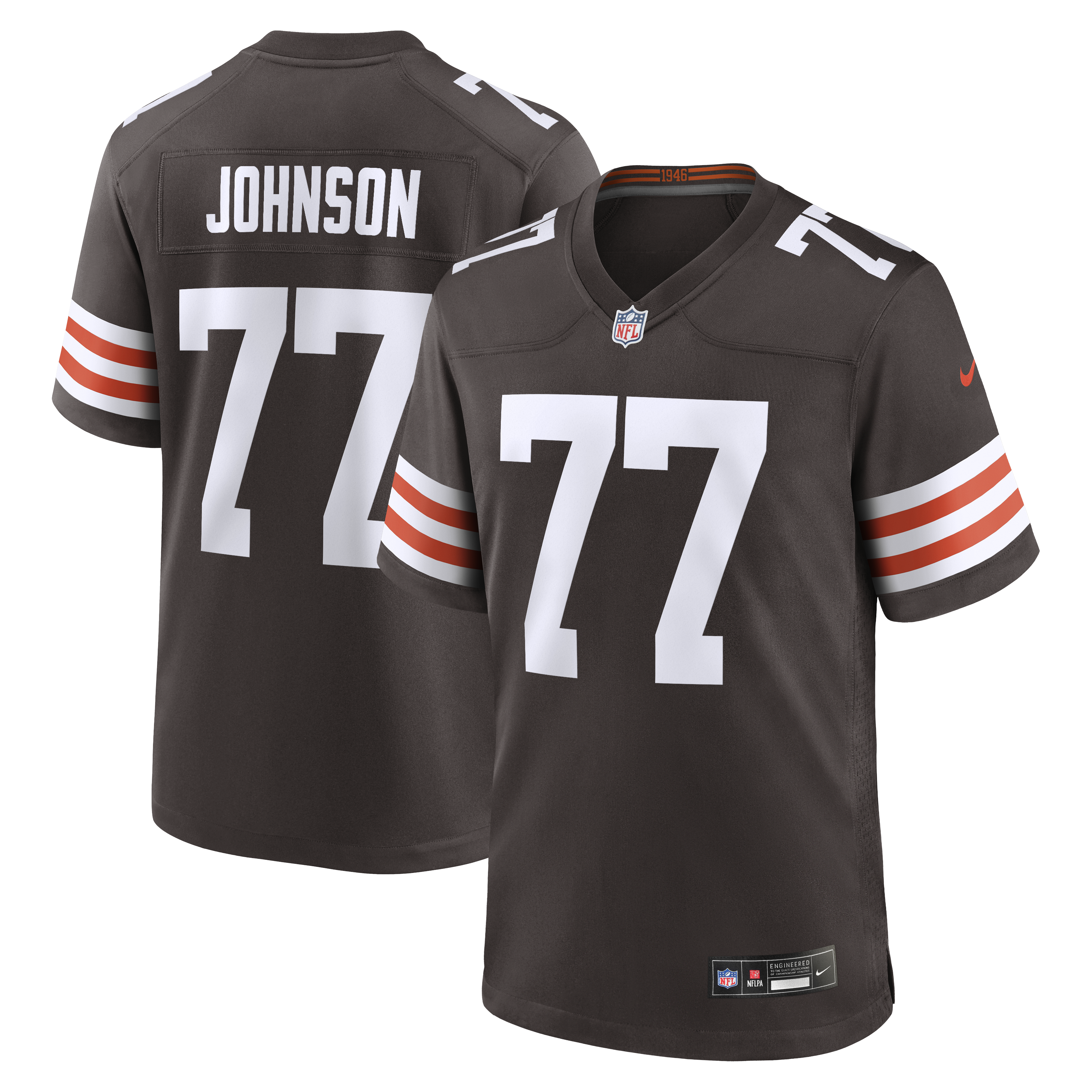 Zion Johnson Cleveland Browns Team Game Jersey - Brown