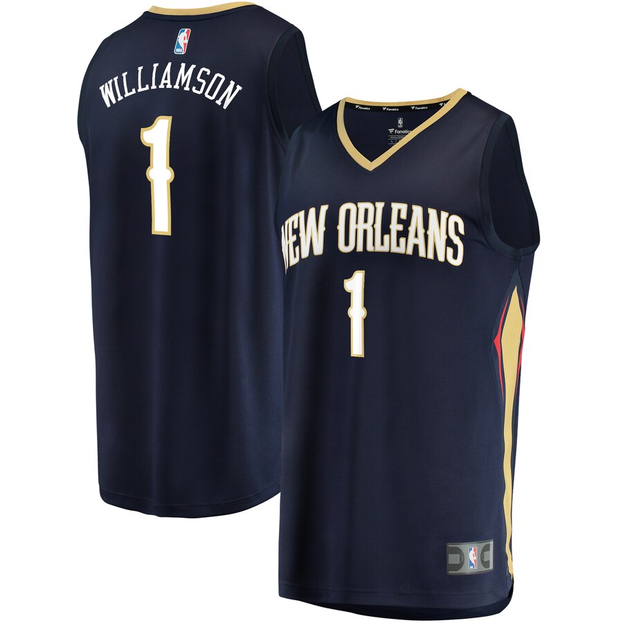 Zion Williamson New Orleans Pelicans Fanatics Branded 2019 NBA Draft First Round Pick Fast Break Replica Jersey Navy - Icon Edition