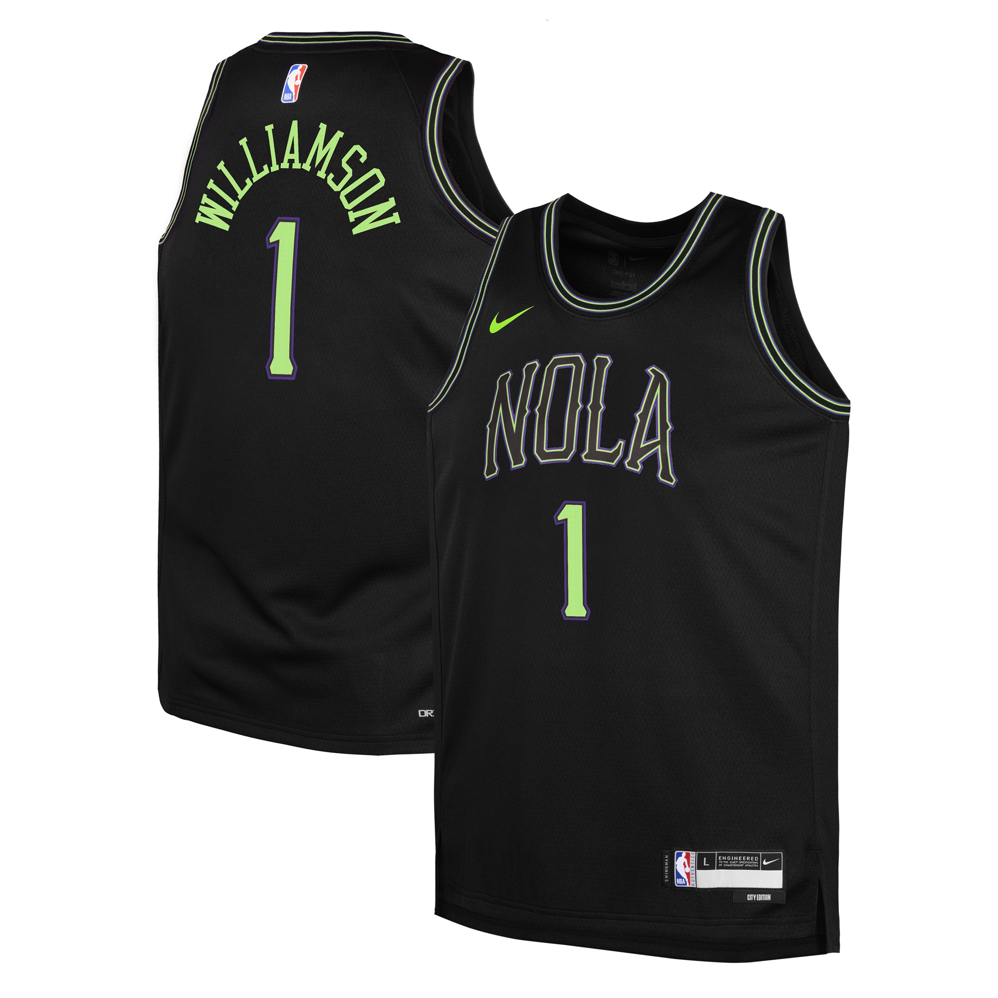Zion Williamson New Orleans Pelicans Youth 2025/26 City Edition Swingman Jersey - Black